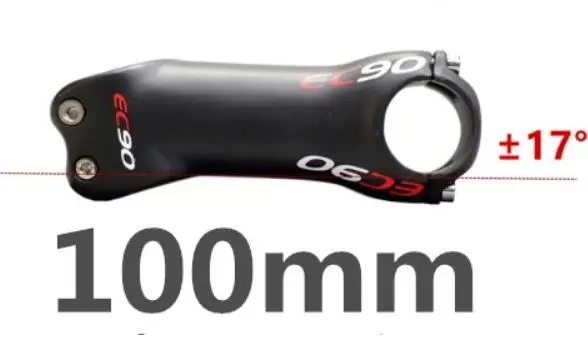 17 degrees 100mm Ec90 углеродный руль для велоспорта, шоссейный углеродный руль, стебли для велосипеда, велосипедный руль - Цвет: 17 degrees 100mm