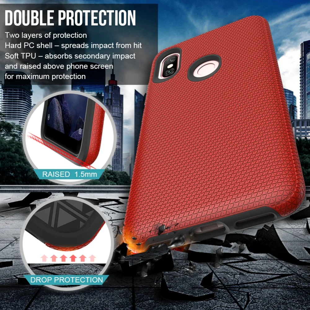 2 в 1 чехлы для телефонов xiaomi Redmi Note 6 Pro Жесткий ПК мягкий ТПУ бампер Противоударная