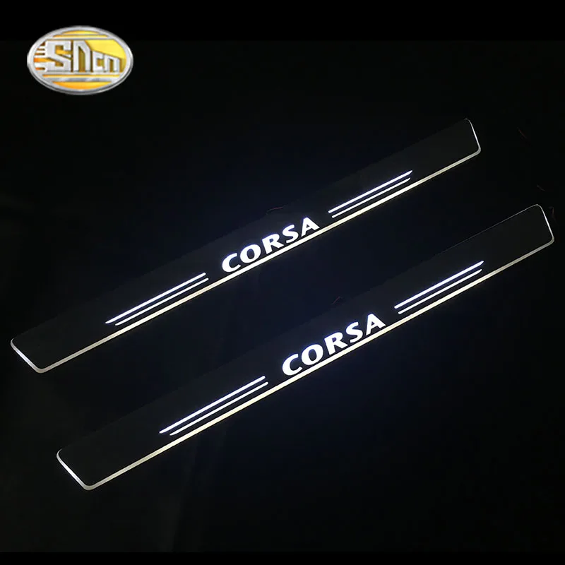 SNCN светодиодный дверной порог для Opel Corsa светильник с движущейся пластиной двери