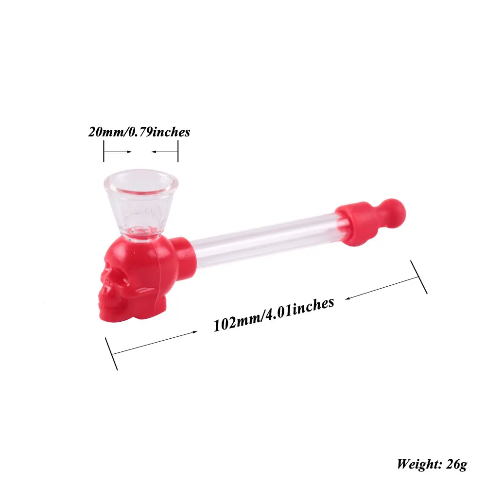 New Arrival 1 X Silicone &amp Glass Skull Tobacco Smoking Pipe+ 10pcs metal Screens Pipe Cigarette Accessories | Дом и сад