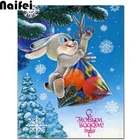Алмазная живопись мультяшный кролик мозаика фото вышивка крестиком Рождественский подарок Алмазная вышивка полная квадратнаякруглая вышивка