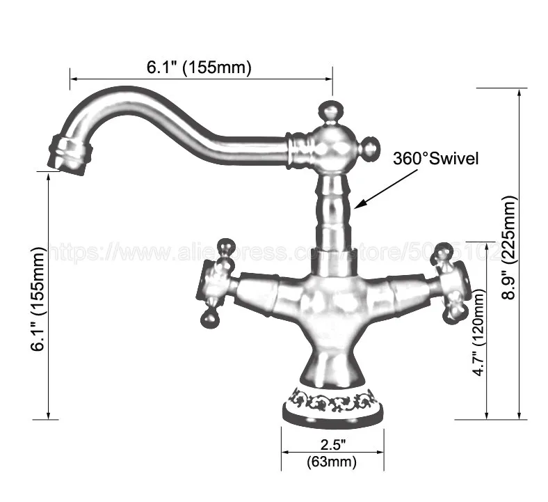 New Antique Red Copper Double Handle Control Faucet Kitchen Bathroom Basin Hot and Cold Mixer Tap znf615 | Обустройство дома