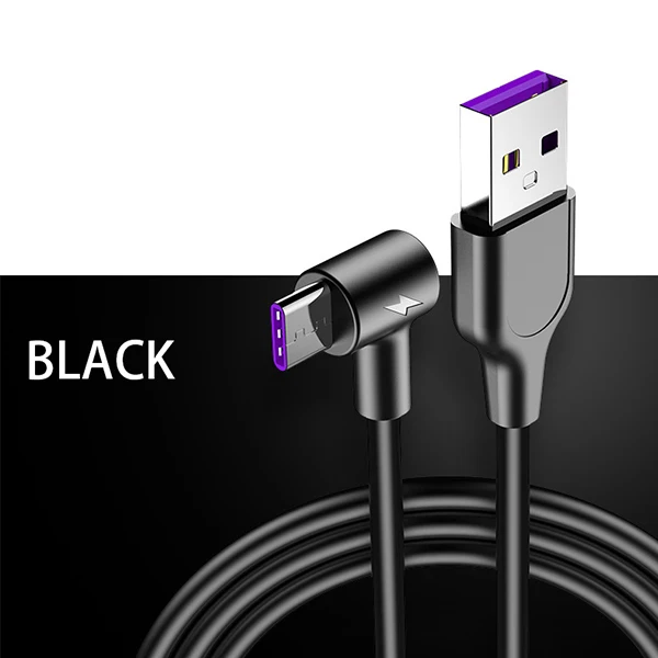 Черный 5A usb type C PD кабель для передачи данных для samsung huawei P30 Pro Быстрая зарядка мобильного телефона USB C кабель для Xiaomi Redmi K20 Pro Oneplus 7 - Цвет: Черный
