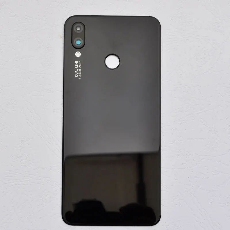 ZUCZUG стеклянный задний корпус для huawei Nova 3i Крышка батарейного отсека задняя дверь с объективом камеры+ логотип+ клей - Цвет: Black