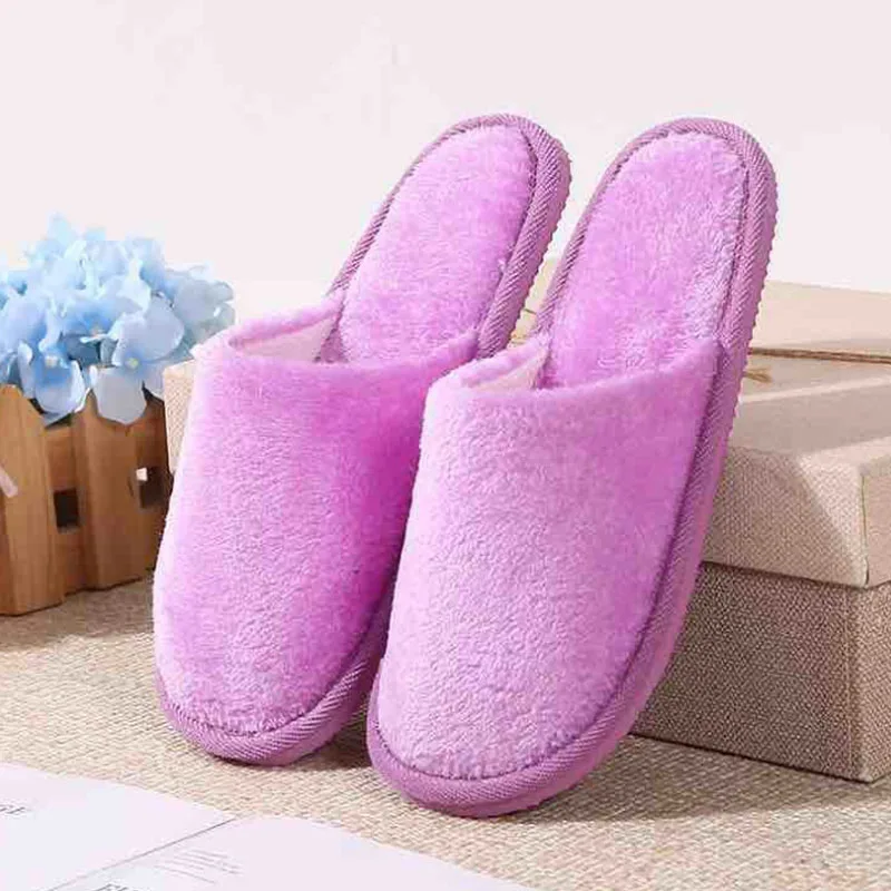 Winter Ladies Slippers Plush Women's Home Warm Couple Bedroom Shoes Hotel Disposable Unisex Large Size 28*11CM | Обувь