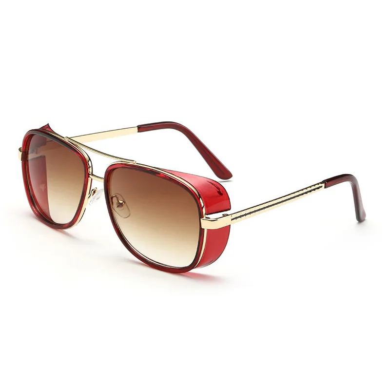 Фирменный дизайн железные солнцезащитные очки в стиле стимпанк Мужские