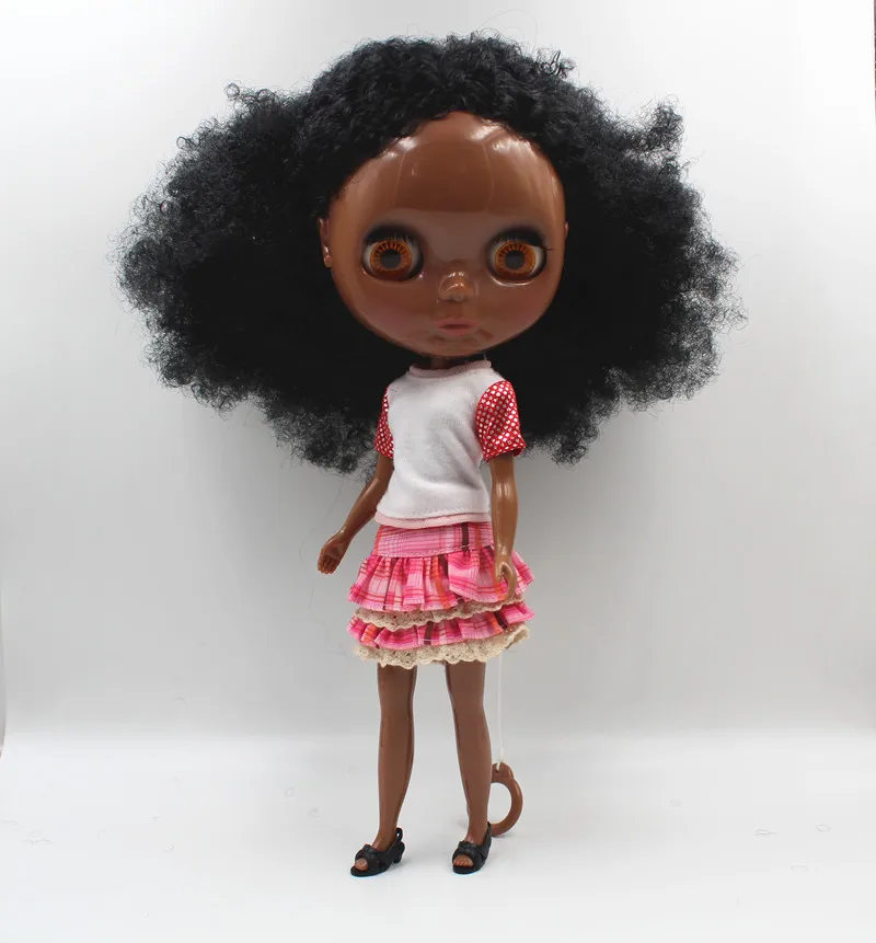 Кукла Blygirl Blyth черная волнистая новая кожа общее тело ребенка 7 суставов глубокая