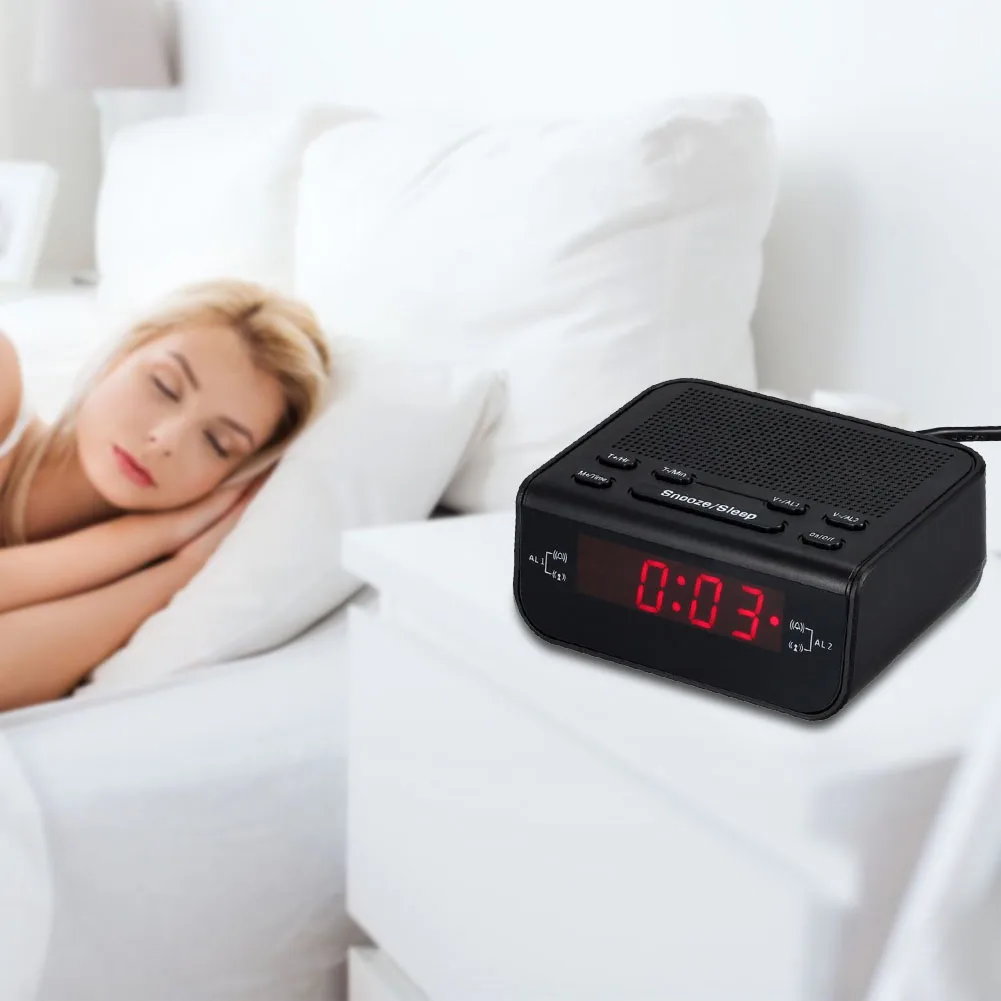 FM цифровой современный дизайн светодиодный дисплей радио Повтор сна двойной