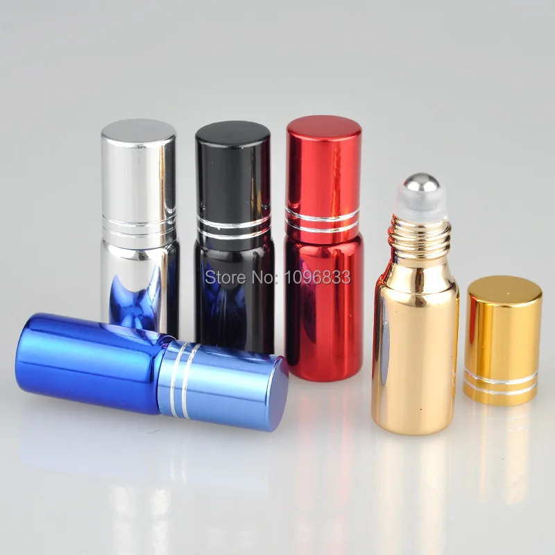 5 мл многоразовая бутылка из УФ стекла для эфирного масла стальной шарик рулон на