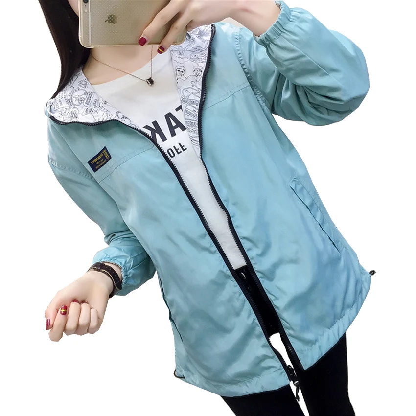 2017 весенне осенние женские толстовки с капюшоном двойным пальто повседневные