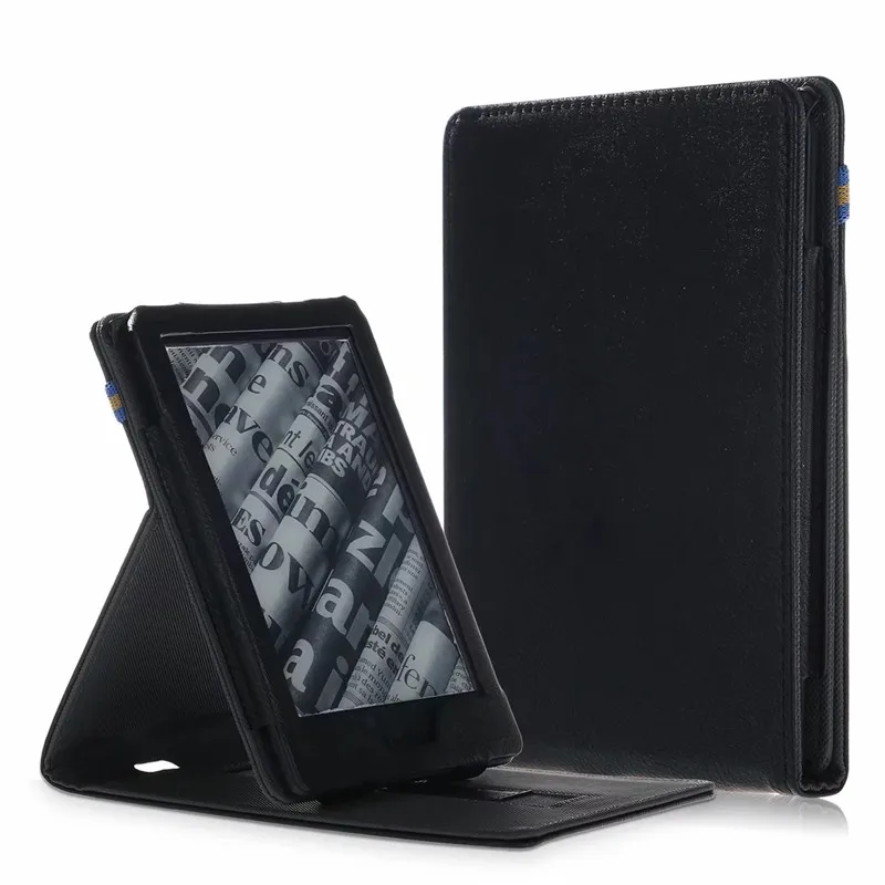 Black PU кожаный чехол для Kindle Paperwhite 10th, умный чехол для всех-New Kindle Paperwhite, выпущенный с держателем ручного ремня - Цвет: Black