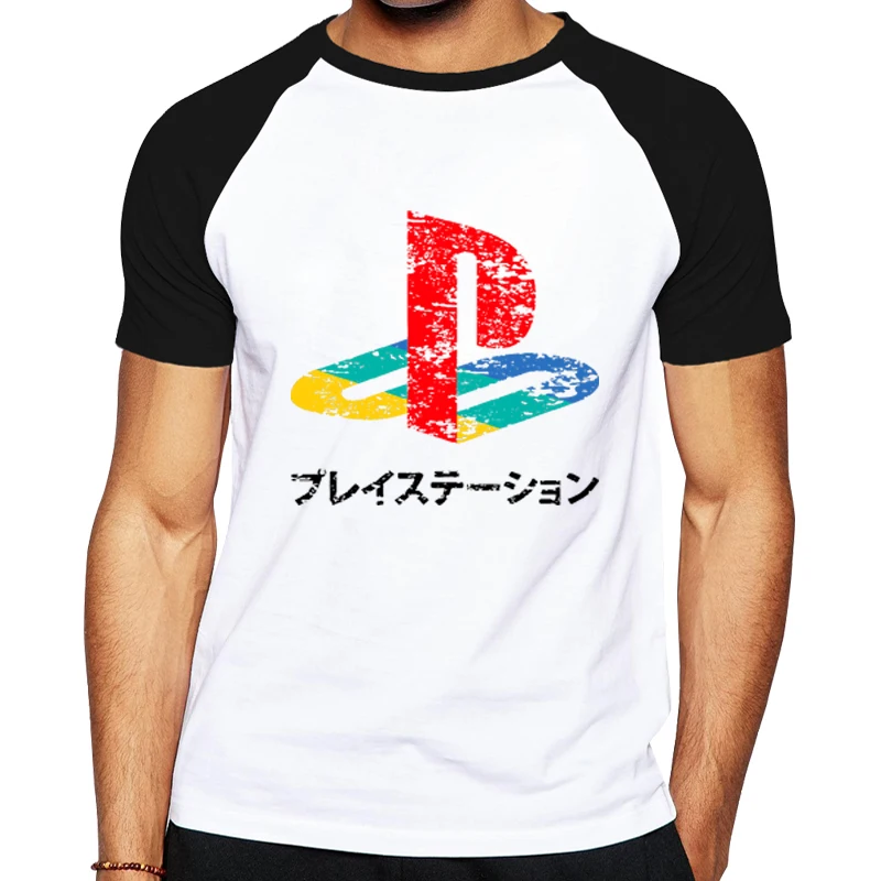 Винтажная футболка с логотипом PS для Xbox Игровая приставка Мужская Уличная в