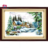 216 x 140 lattice beads embroidery landscape winter house beadwork home decor crafts needlework craft home decoration pearl