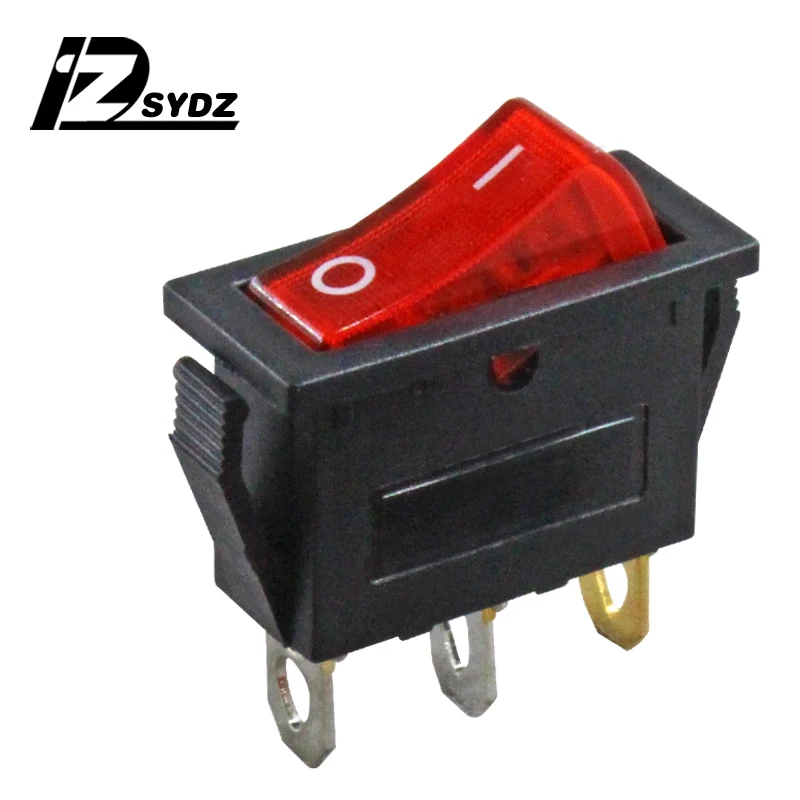 KCD3 black boat type switch Rocker Switch 25x20mm 16A250V 3-pin 2-gear boat type button switch Food Steamer switch