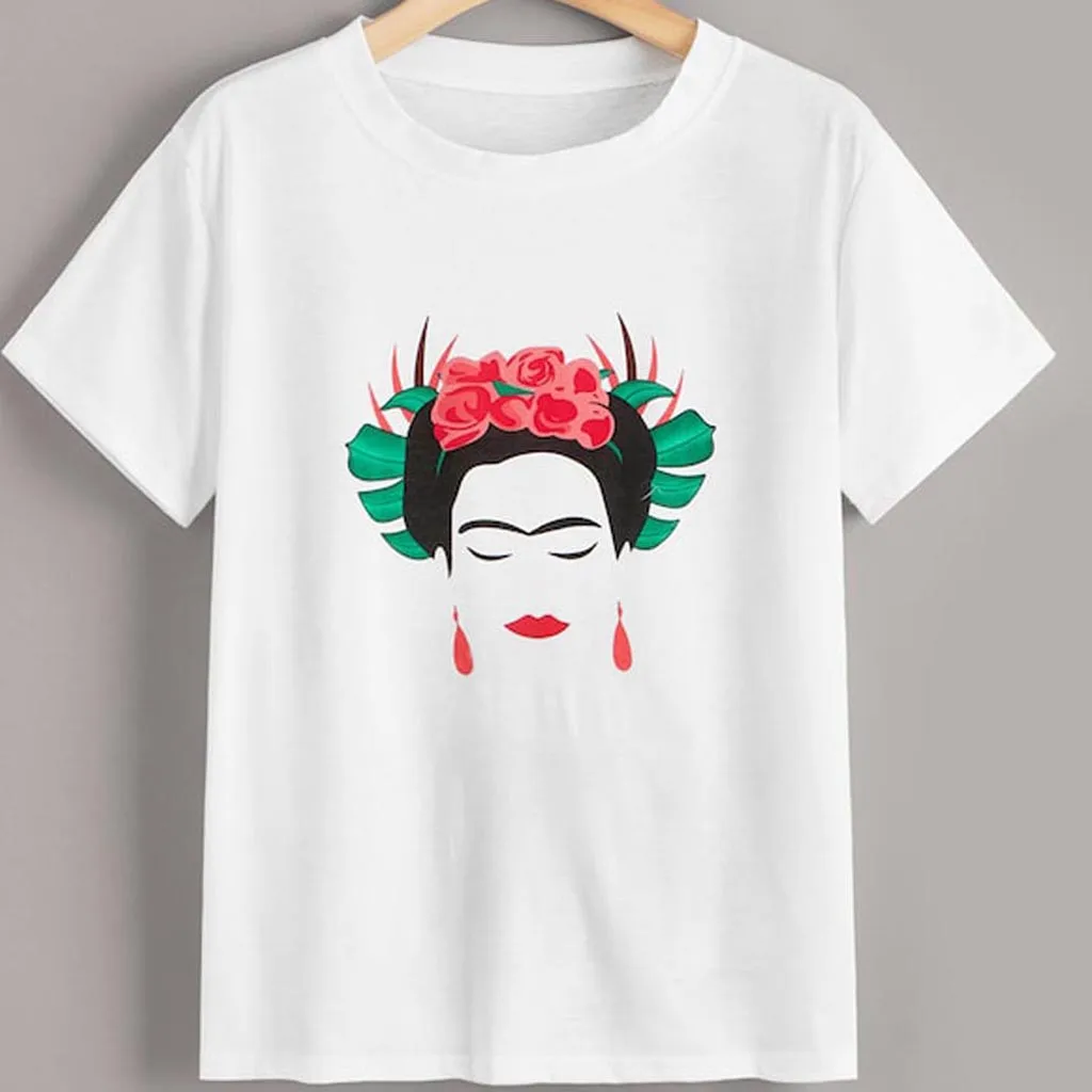 SAGACE Womens T Shirt Ladies Regular Short Sleeve Round Neck Picture Printing funny women O Summer new |