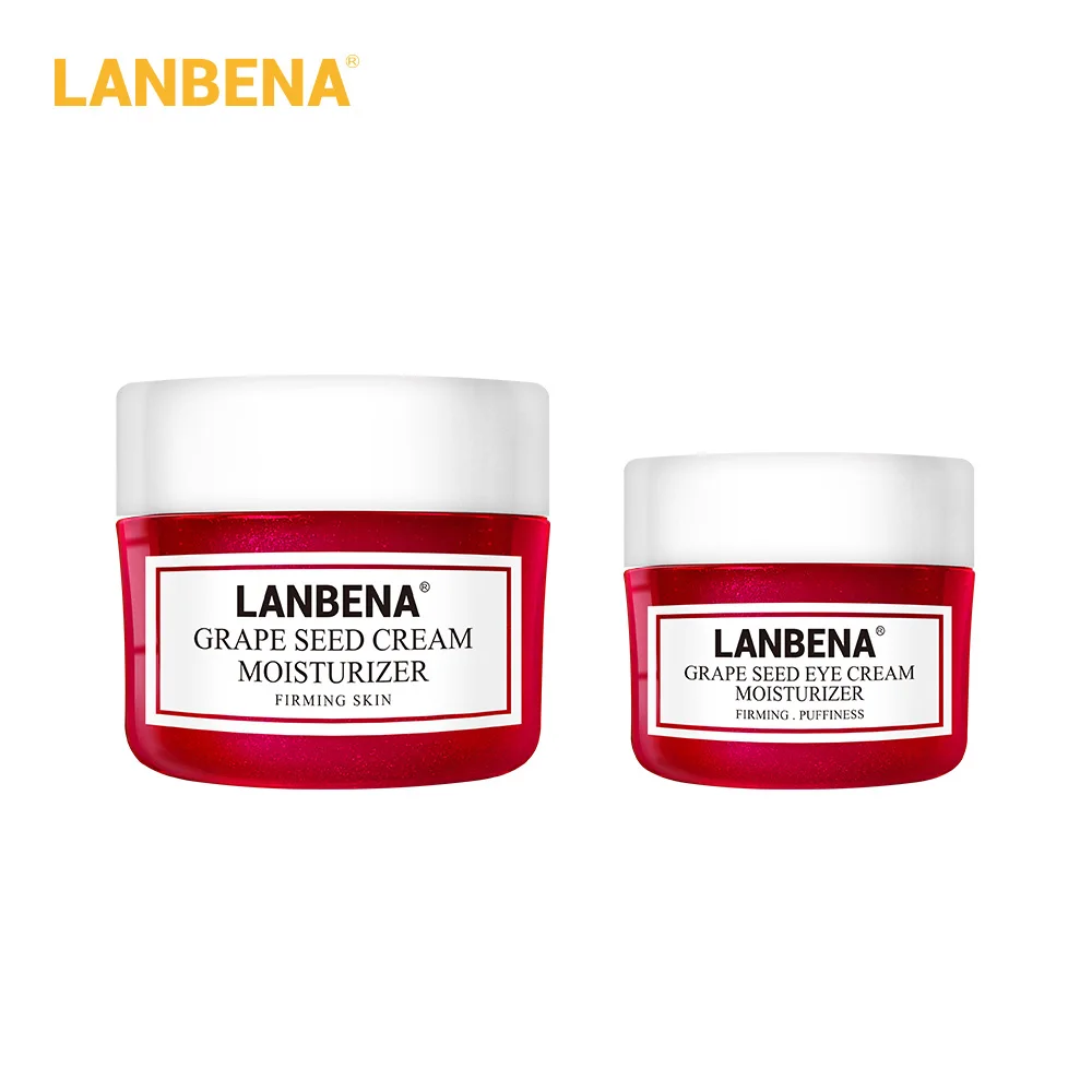 Grape seed LANBENA крем для лица+ крем для глаз 2 шт. Гиалуроновая Кислота Витамин С увлажняющий отбеливающий крем против старения Сыворотка для лечения акне укрепляющий - Цвет: Grape seed