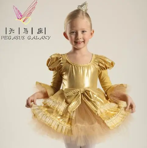 Золотое балетное платье-пачка для взрослых и детей платье девочек выступлений