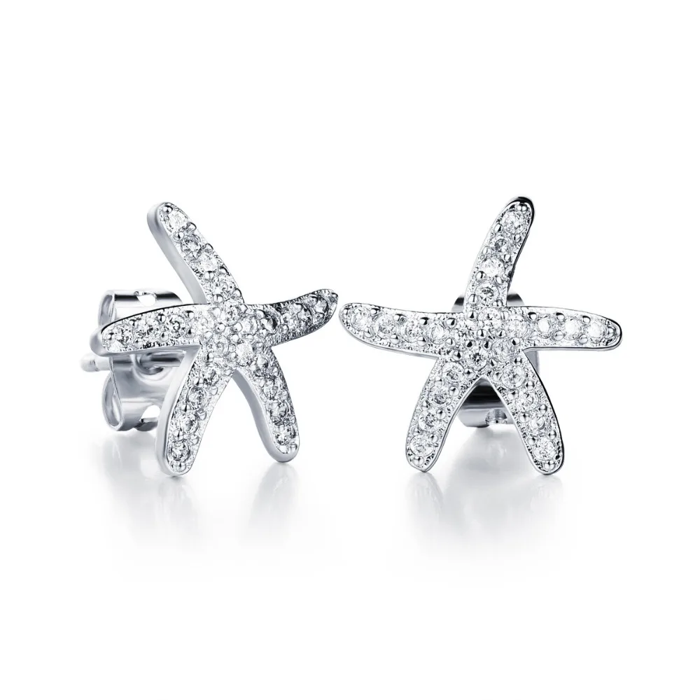 Fashion Full Cubic Zirconia Sea Star Starfish Stud Earrings For Women Jewelry Vintage Earring | Украшения и аксессуары
