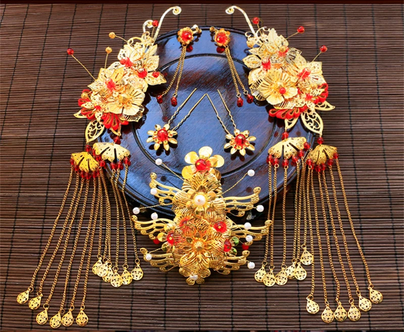 HIMSTORY винтажные китайские традиционные свадебные украшения для волос аксессуары