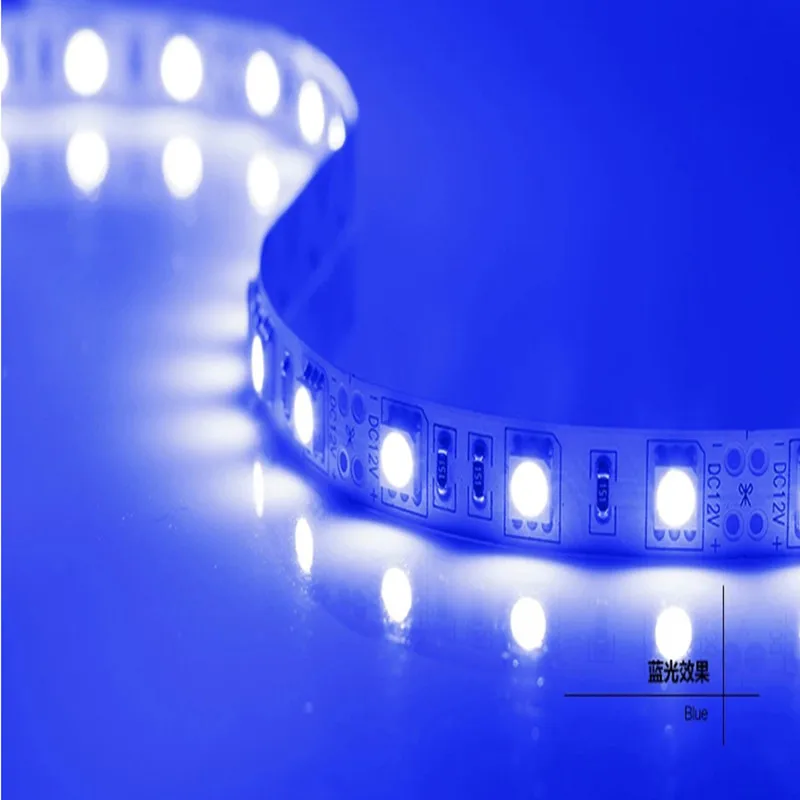 Blue Colour 12 В постоянного тока 24В светодиодный ленточный 5050 SMD 5 м 300 светодиодный 60 светодиодный/м гибкий светодиодный водонепроницаемый не водонепроницаемый теплый/белый/RGB Диодная лента светодиодный светильник - Испускаемый цвет: Blue Colour