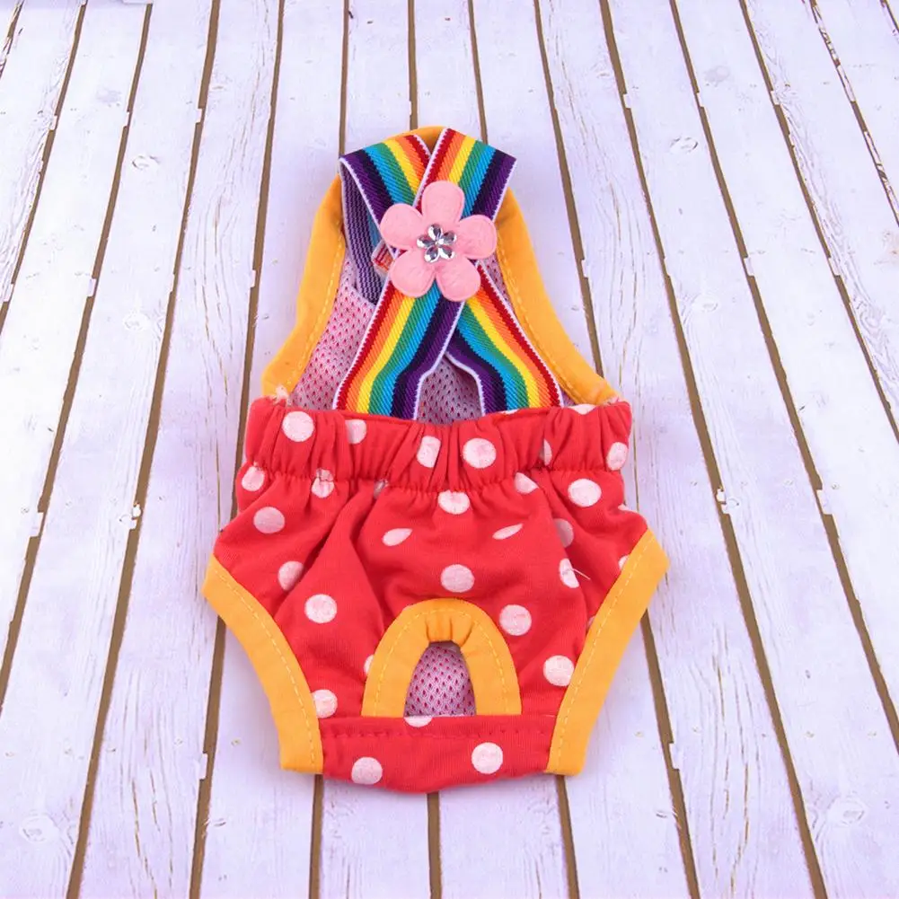 

pet products TINGHAO Pet Physiological Pants Polka Dot Striped Female Dog Sanitary Panties Shorts Underwear Sanitary Diaper Wash