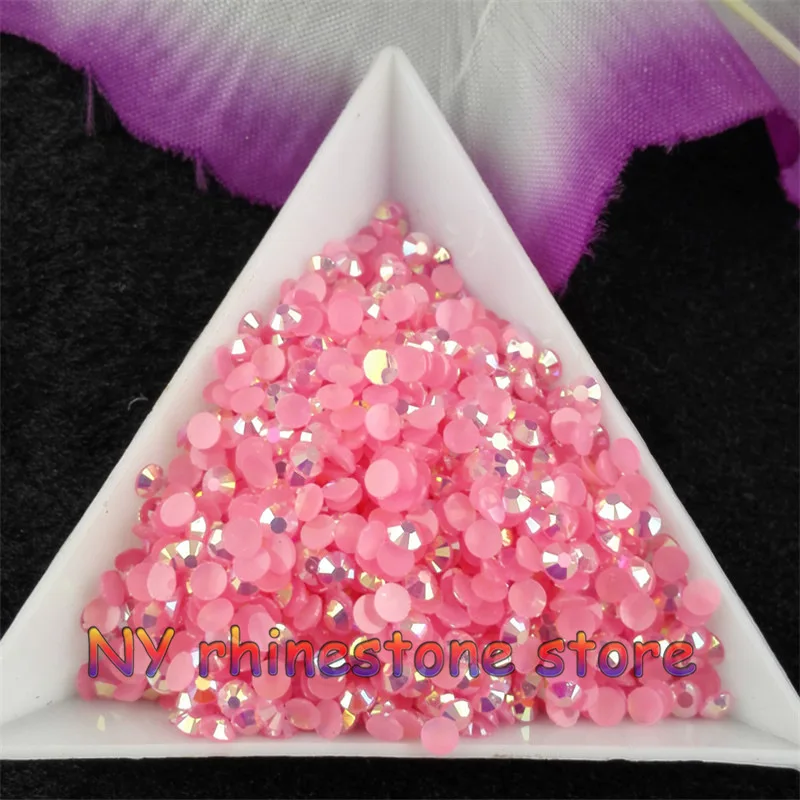 DIY 1000 шт./пакет 3D наконечники для дизайна ногтей SS12 3 мм 15 стилей цветные желе ab