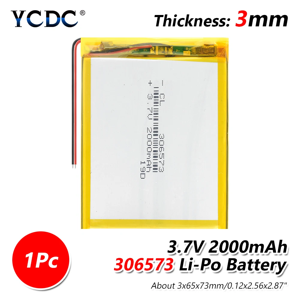 1 PCS 1/2/4 шт. 306573 2000mAh 3,7 V литий-полимерный аккумуляторная батарея для MP3 gps навигатор DVD рекордер гарнитура электронная камера - Цвет: 1 PCS