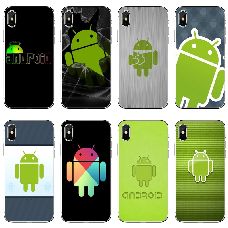 Зеленый чехол для телефона с логотипом робота Android Samsung Galaxy A6s A6 A8 Plus A9s star lite A3 A5 A7