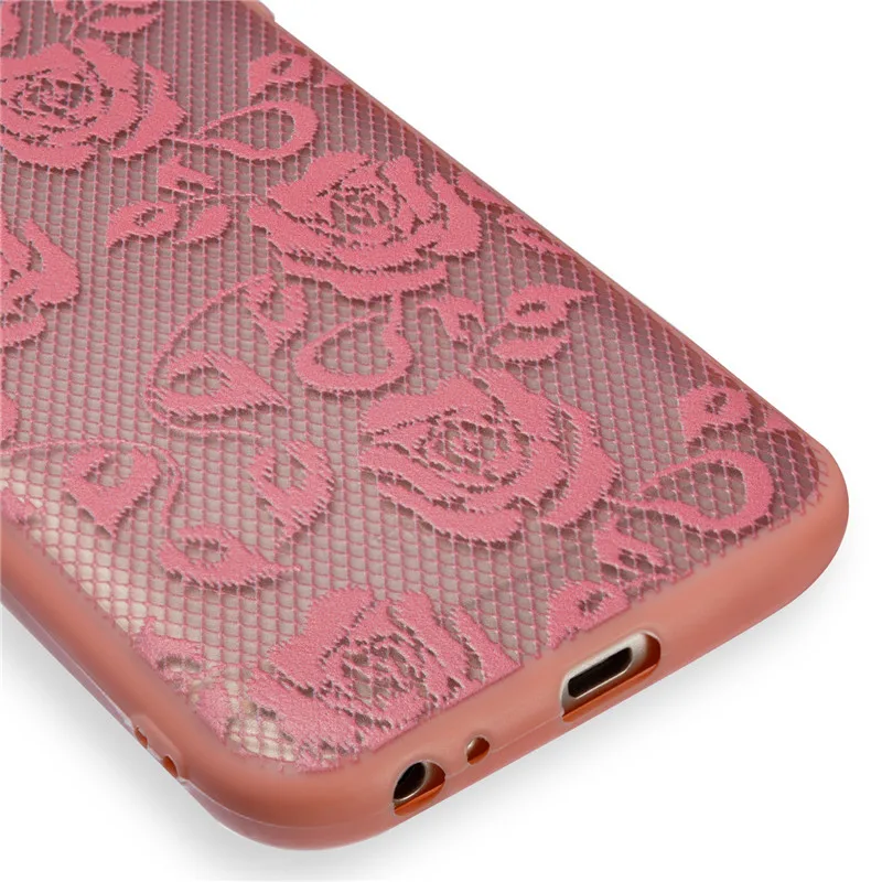 For Samsung Galaxy J3 2017 Case Lace Silicone Phone Back Cover J330 Clear Relief Flower |
