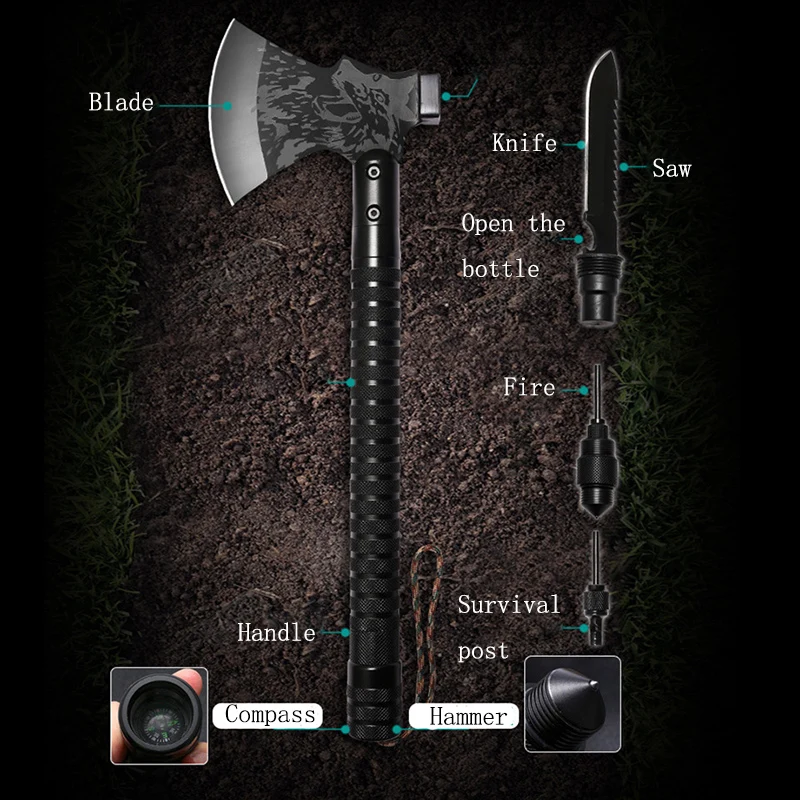 Открытый Многофункциональный топор топоры и ножи для кемпинга