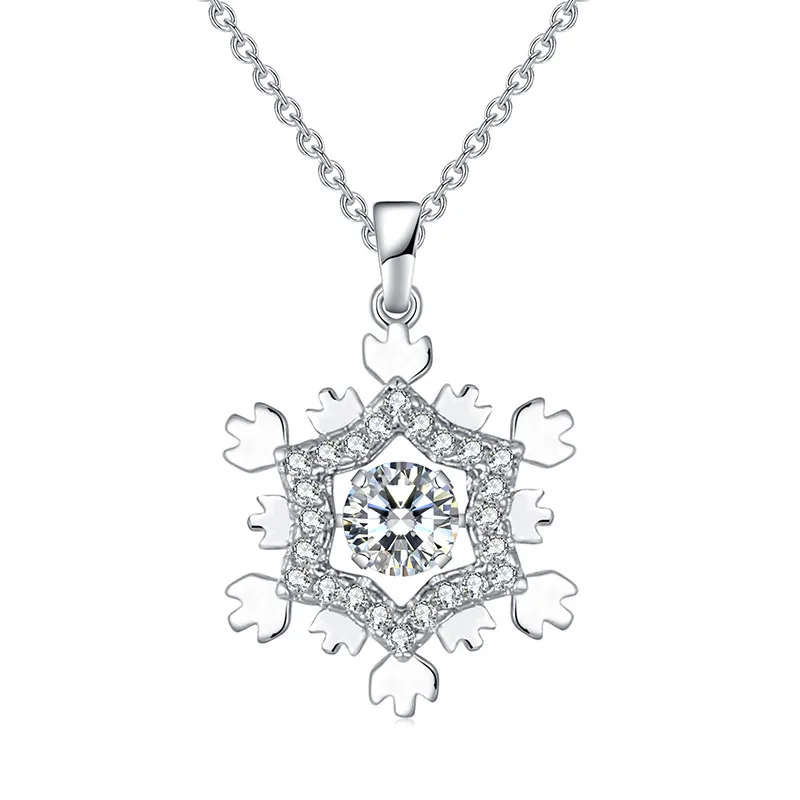 Женское ожерелье с подвеской в виде снежинки и циркония ювелирное изделие из