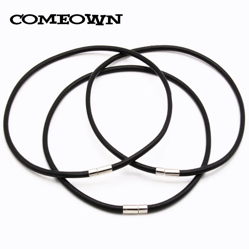 COMEOWN 10 шт. 4 мм (12-30 дюймов) черная пряжка кожаный шнур ожерелье для женщин сделай
