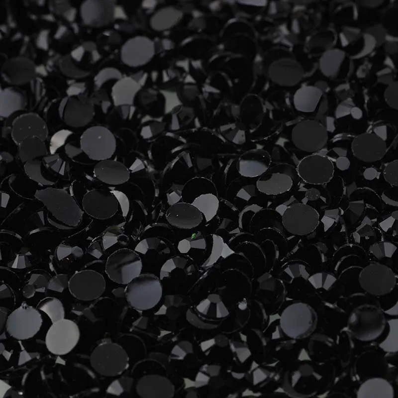 

Black 10000pcs 2mm/3mm/4mm/5mm Round Resin Flatback Rhinestones DIY Nail Art Phone Shoes Decorations