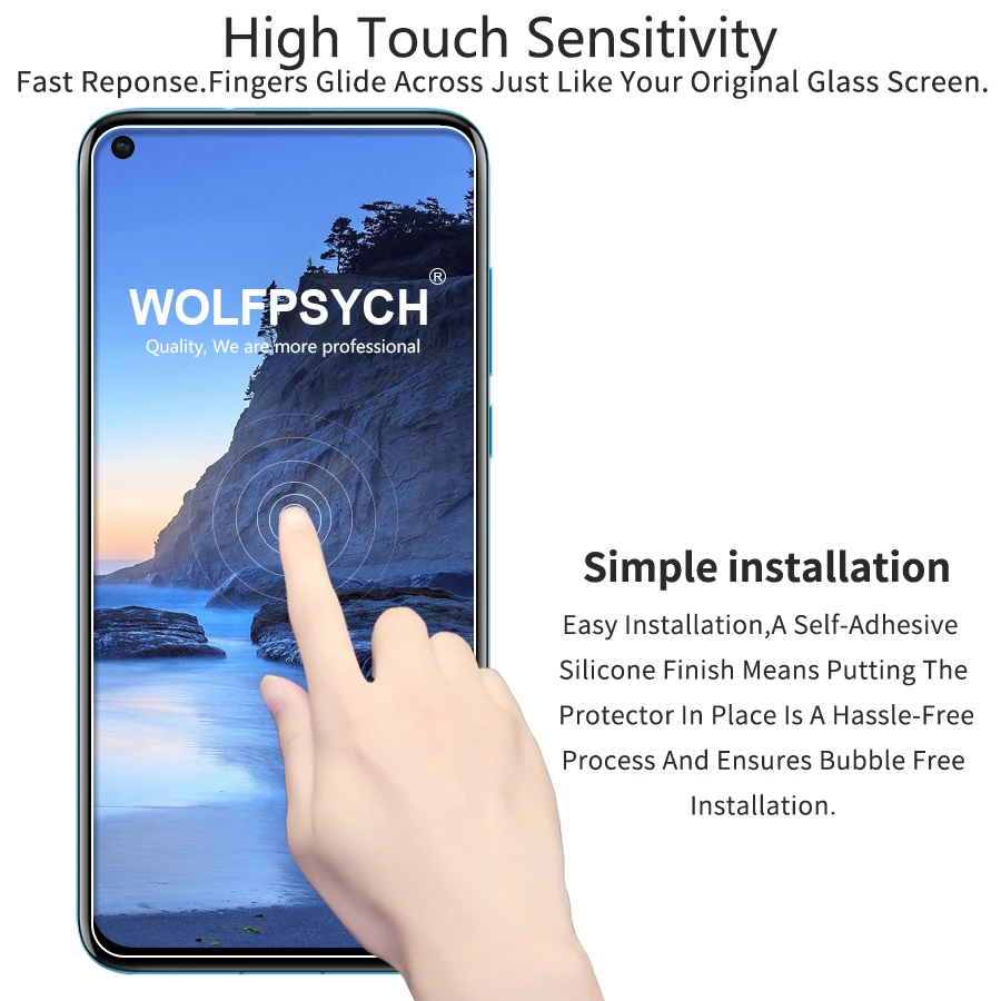 WOLFPSYCH 2Pcs/lot Tempered Glass for Huawei Nova 4 9H 2.5D Screen Protector nova Protective Film | Мобильные телефоны и