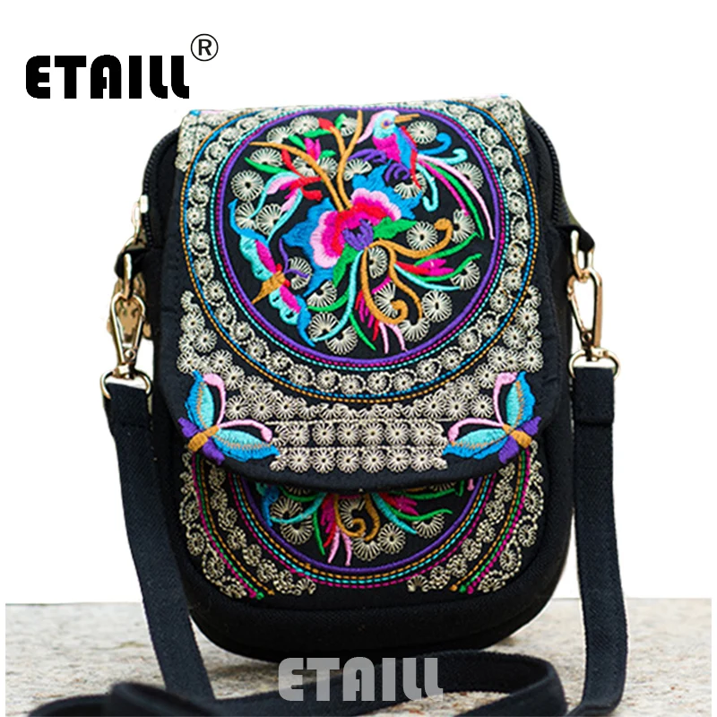 Hmong Этническая Бохо Хобо вышивка сумка для покупателей женская на плечо бренд