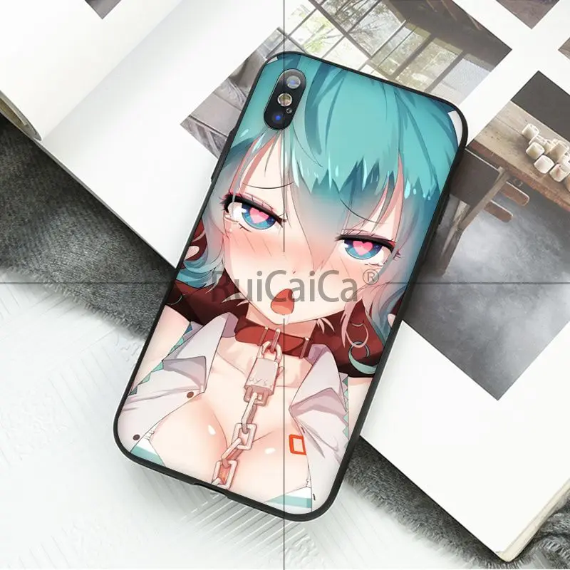 Ruicaica японская манга Ahegao девушка DIY печать рисунок чехол для телефона крышка оболочка для iPhone X XS MAX 6 6S 7 7plus 8 8Plus 5 5S XR