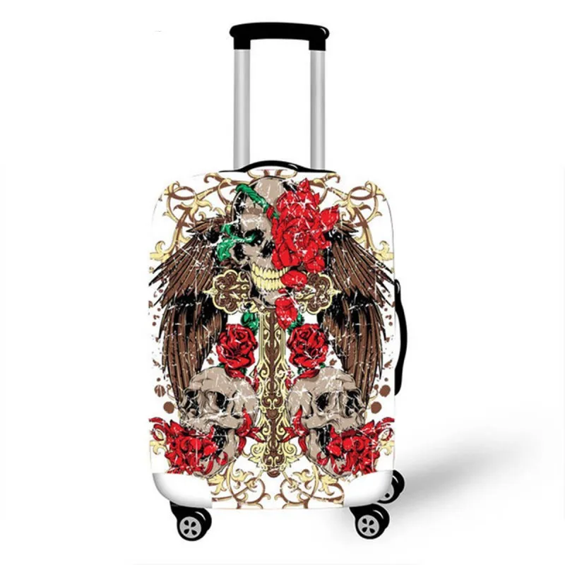 Skull Suitcase Cover Protector For 18-32 Inch Trolley Case Elastic Thick Travel Dust Cover Baggage Luggage Protective Cover - Цвет: V11