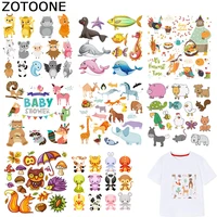 zotoone cute animal patches iron on for kids transfers for clothes t shirt heat transfer stickers diy accessory appliques f1