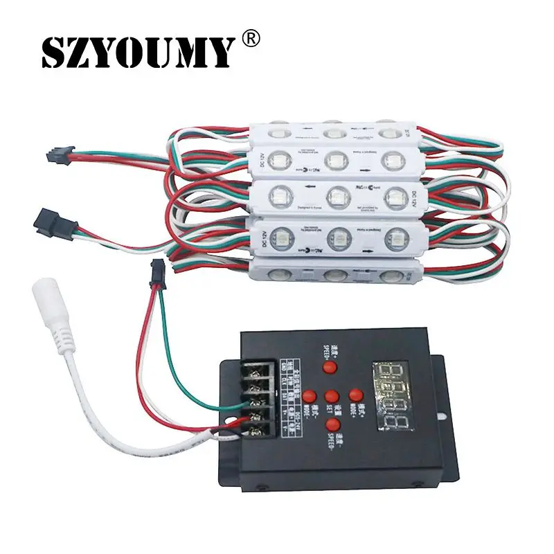 SZYOUMY Dream цветной светодиодный модуль WS2811 3 LED DC12V IP67 Водонепроницаемый 5050 RGB