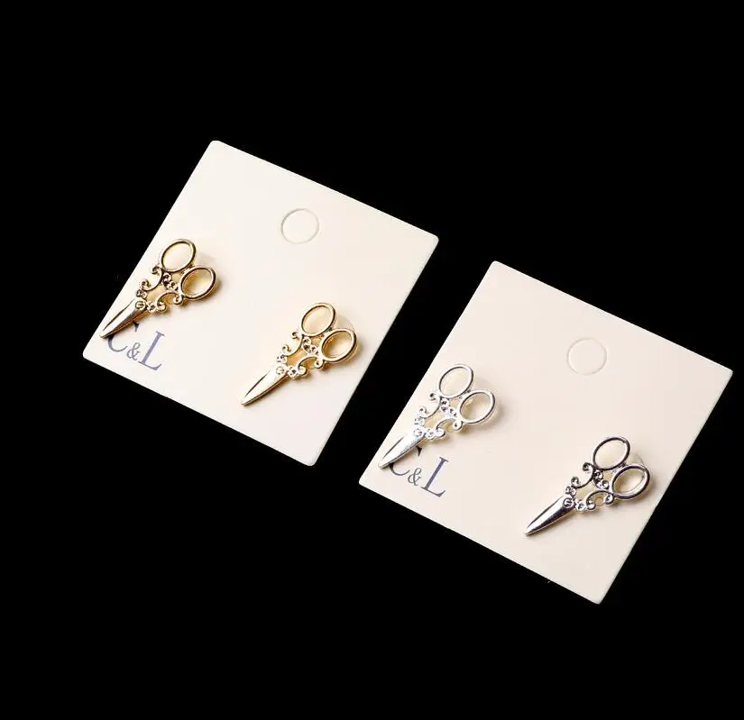 Серьги гвоздики серебряные в виде ножниц 15 пар|Серьги-гвоздики| |