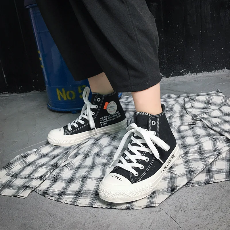 Student Breathable Fashion Women Flat High Top Casual Shoes Summer Canvas for Girl Harajuku Style Sneakers | Обувь