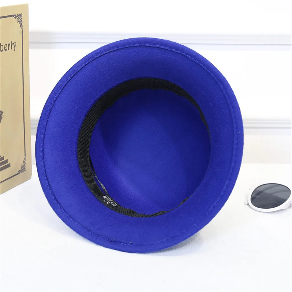 Шляпа элегантная женская круглая Кепка-котелок Имитация шерсти бант Федора