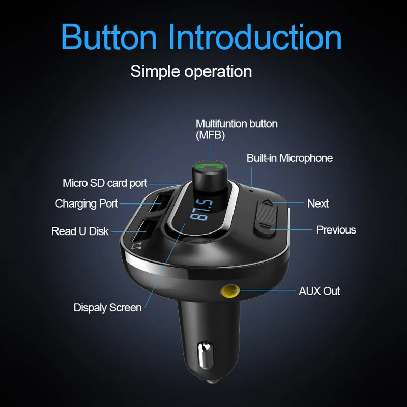 JaJaBor Bluetooth ручной автомобильный комплект fm-передатчик AUX Аудио Автомобильный MP3
