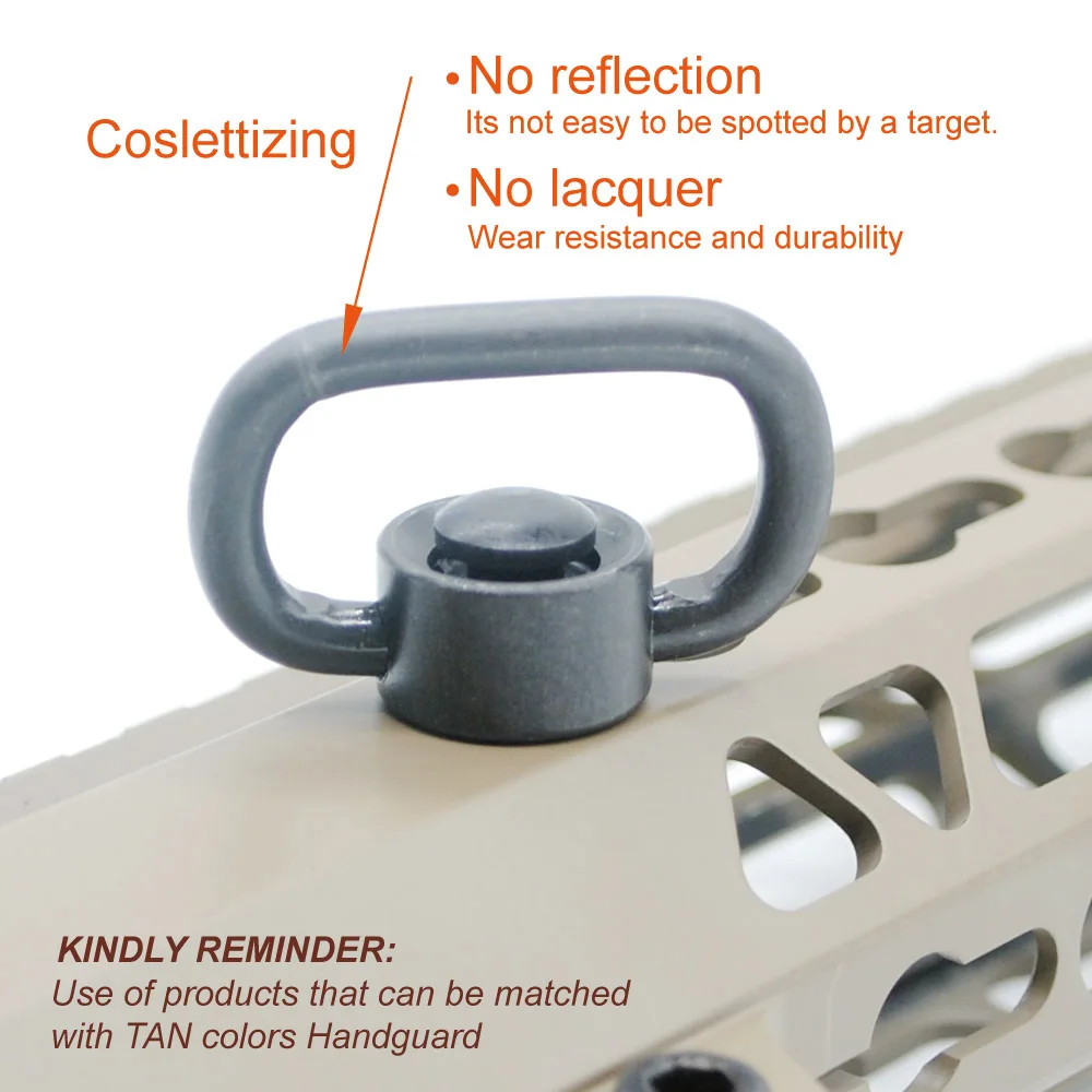 Трирок Тан &quotквадратной формы&quot QD Слинг поворотный с черный/красный/синий/Tan M lok