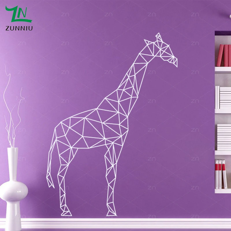 C090 геометрические наклейки на стену в форме жирафа для домашнего декора