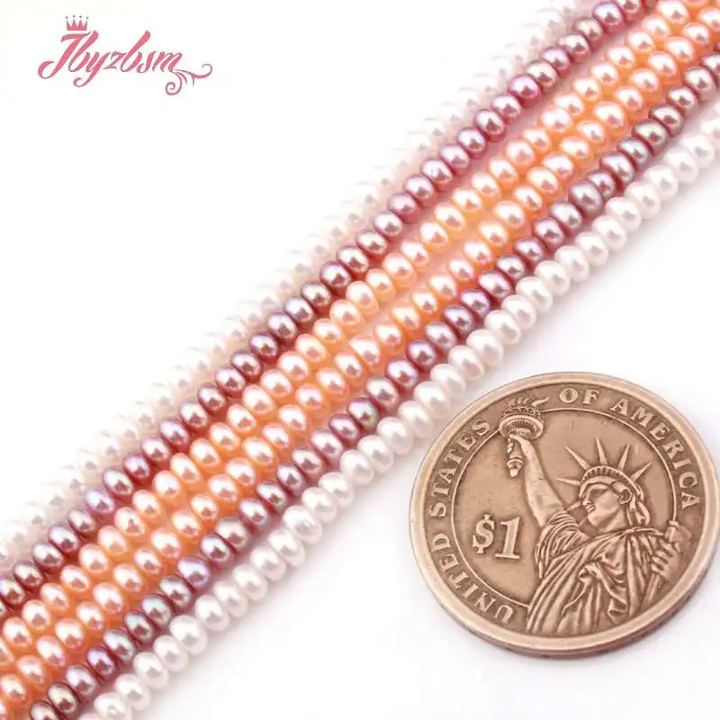 2x3mm Rondelle Heishi Cultured Freshwater Pearl Beads Loose Natural Stone For Jewelry Making DIY Gift Necklace Strand 15&quot | Украшения и
