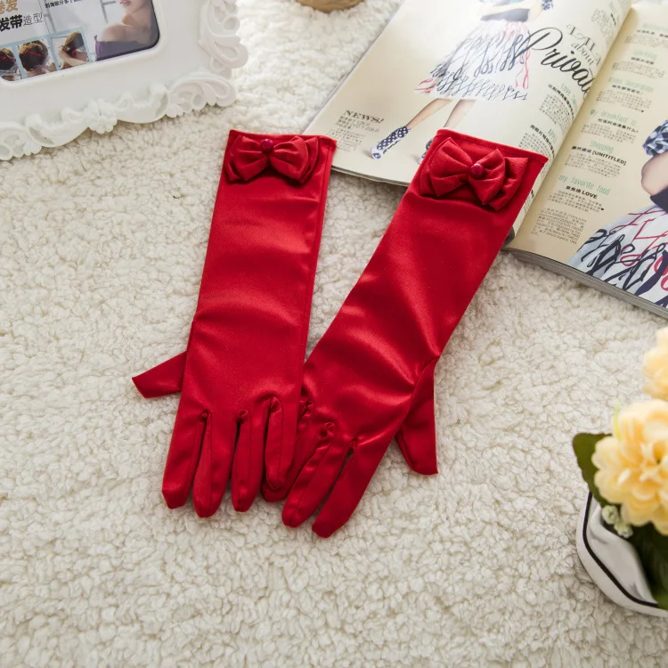 gloves Лидер продаж, элегантное платье для девочек с цветочным узором на свадьбу нарядное длинное платье принцессы без рукавов с кружевом и фатиновой юбкой для девочек от 2 до 14 лет - Цвет: gloves