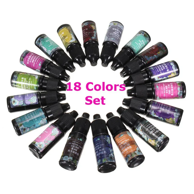18 цветов УФ кристалл эпоксидной смолы пигмент УФ смолы окрашивающий краситель цвет ant смолы плесень пигмент Diy ручной работы Diy Искусство ремесло поставки