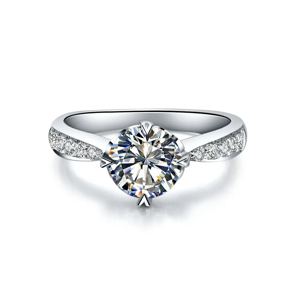 

Pretty Ring 14K Gold Heart Pattern Promise Moissanite Jewelry Affordable 0.5Ct Guarantee Test Positive D Color Moissanite Ring