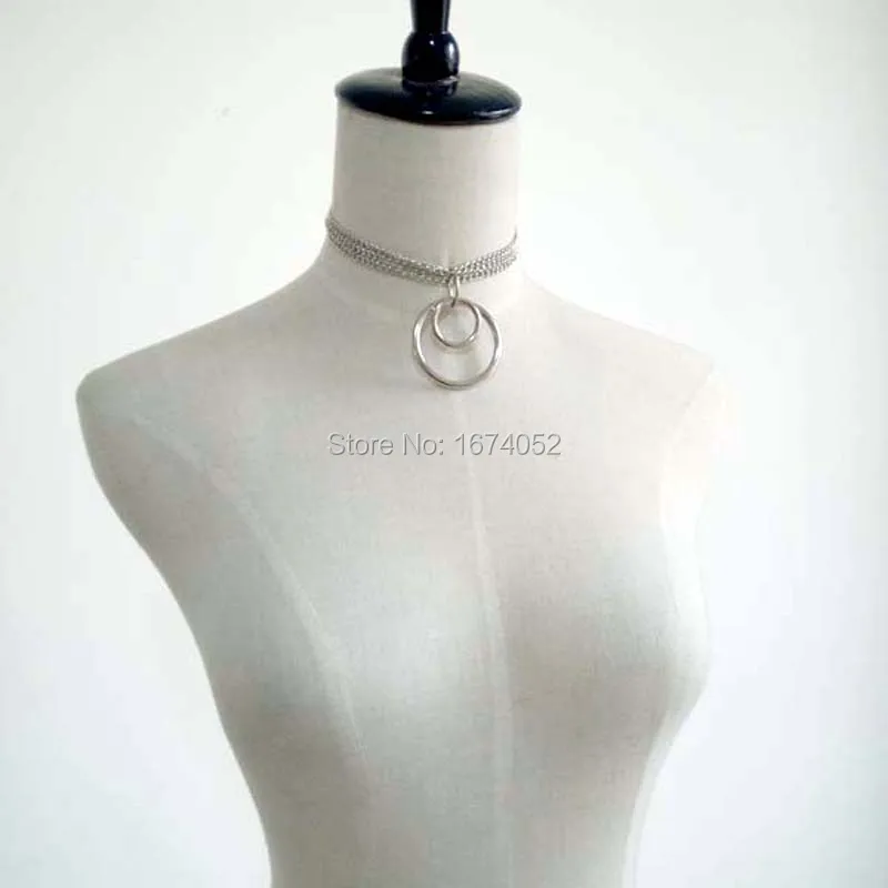 Женское Ожерелье-чокер ручной работы ожерелье с двойным круглым кольцом |